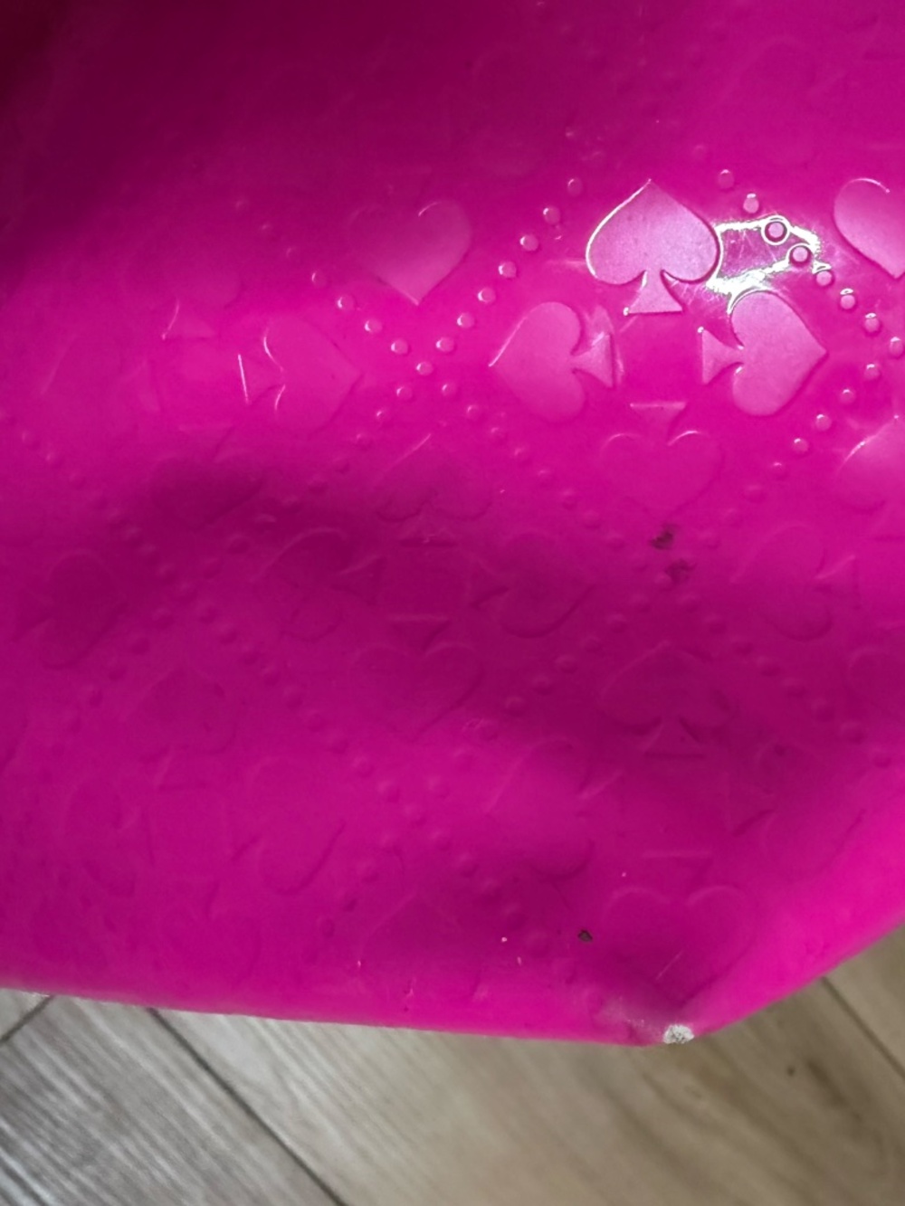 Kate Spade Pink Patent Tote Bag Large Bright Shoulder Bag Statement Purse - Picture 6 of 8